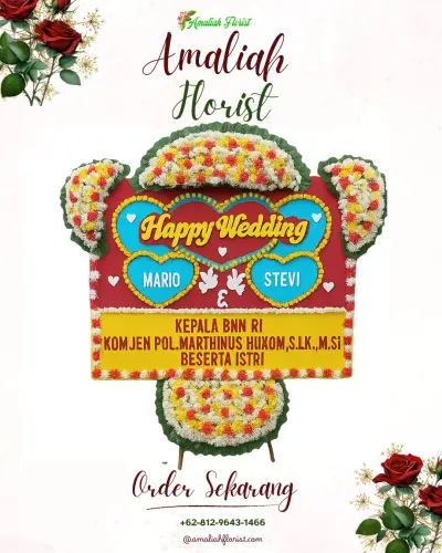 Karangan Papan Bunga Pernikahan di Argodadi